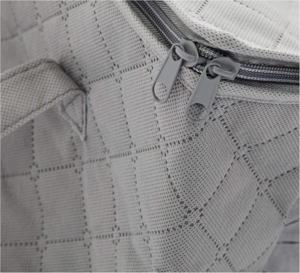 Amazon Basics Foldable Large Zipper Storage Bag Organizer Cubes with Clear Window & Handles, 3-Pack, Gray - Image 3