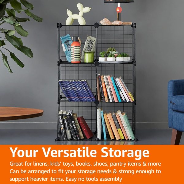 Amazon Basics Cube Wire Grid Stackable Storage Shelves, 6-Cube, 12 x 12-Inches, White - Image 12