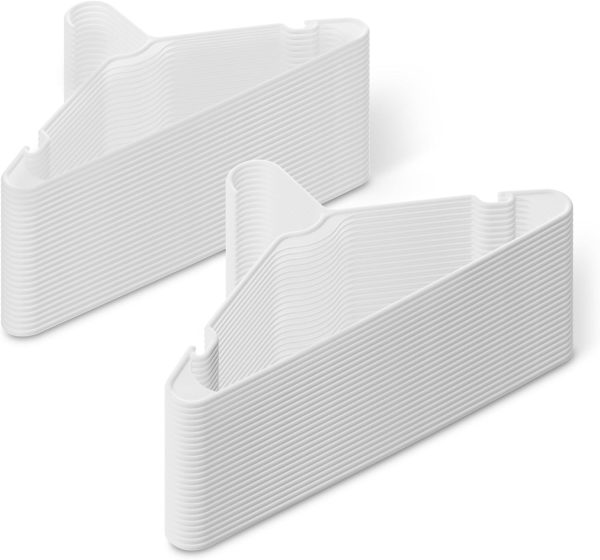 Amazon Basics Plastic Clothes Hangers, Adult Size, Black, Pack of 50 - Image 6