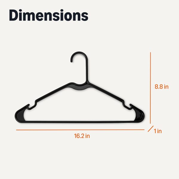 Amazon Basics Plastic Clothes Hangers, Adult Size, White, Pack of 50 - Image 10