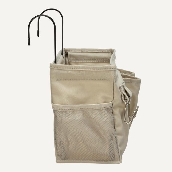 Amazon Basics Bedside Caddy Hanging Storage Organizer, 4.72 x 14.57 x 7.87 in, Linen, Charcoal - Image 3